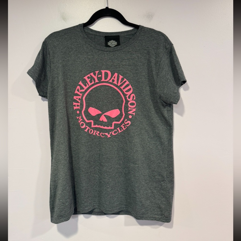 Grey And Pink Harley Davidson Motorcycles Museum Short Sleeve